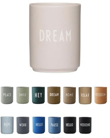 Design Letters Lieblingsbecher Pastellbeige DREAM Tasse | Personalisierte Geschenke für Frauen & Männer | Geburtstag, Weihnachten, Hochzeitsgeschenk | Kaffeebecher Porzellan | Tasse mit Spruch 250 Ml