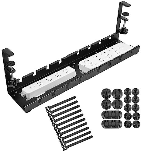 Vassoio Per La Gestione Dei Cavi Sotto La Scrivania, Organizzatore Di Cavi Retrattile Regolabile Da 12 A 21,6, Sotto La Gestione Dei Cavi Da Scrivania Per Ufficio, Casa, Internet Cafe Ecc