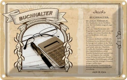 vianmo Blechschild 20x30 cm Buchhalter Beruf Arbeit Deko Geschenk Metall Schild