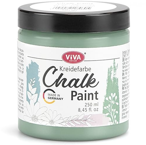 Viva Decor Chalk-Paint - Green Memories - Grün 250ml - Kreidefarbe für Möbel & Deko, Mattes Finish, Wasserbasiert, Hochpigmentiert. Für Shabby & Vintage Look für Holz & andere Oberflächen