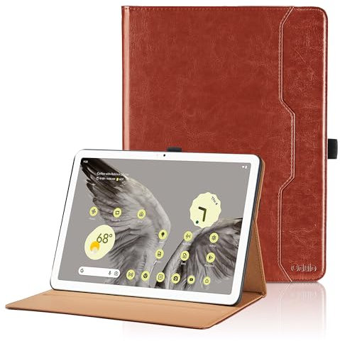 Hülle für Google Pixel Tablet 2023 11 Zoll, Business PU Leder Schutzhülle, Multi-Winkel Ansehen Folio Case Dokumentschlitze und Stand Funktion für Google Pixel Tablet 2023 - Braun