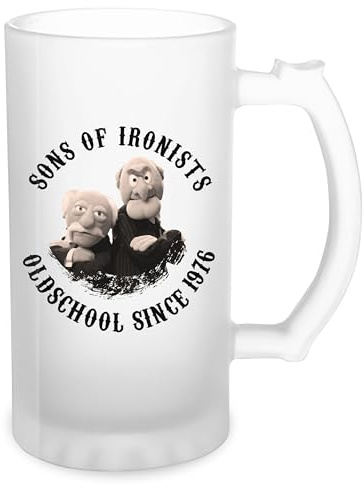 Oldtimers Star Puppets Statler and Waldorf Classic Lovers New Trend Fun Lustig Transparent Beer Mug Stein 500ml