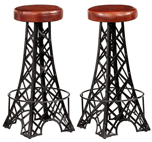 heybb Barhocker 2 Stk. Echtleder BarstüHle KüChe Bar Hocker Hoch Tresenhocker Ergonomischer