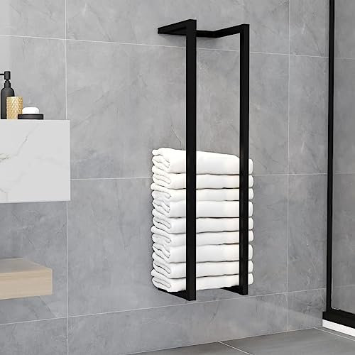 Handtuchständer Schwarz 25x20x95 cm Eisen, TANZEM Handtuchhalter, Handtuchleiter, Towel Holder, Garderobenleiste, Handtuchtrockner, Badetuchhalter, Handtuch Ständer