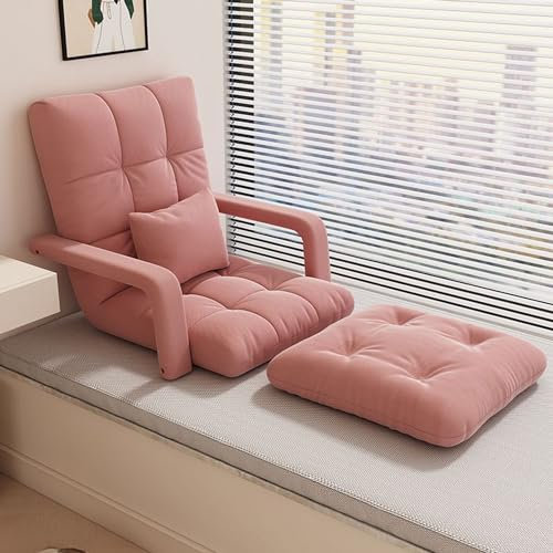 JOSBY Klappbares Chaiselongue-Sofa, Chaiselongue für den Innenbereich mit Rückenstütze, 6-Fach Verstellbarer Liegestuhl mit Armlehnen und Kissen, für Wohnzimmer, Schlafzimmer, Schlafsäle