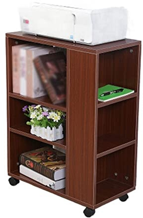 Soporte de impresora para escritorio con polea frenable, estante móvil multifunción para almacenamiento de banco de trabajo de oficina, estante de impresora, soporte de colocación de mesa de copia,