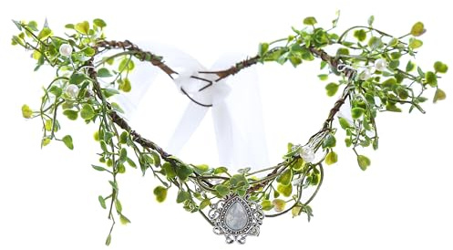 Brikuinr Blumenkrone Braut Floral Stirnband Haarkranz Blume Heiligenschein Kopfschmuck mit Strass Hochzeit Party Cosplay