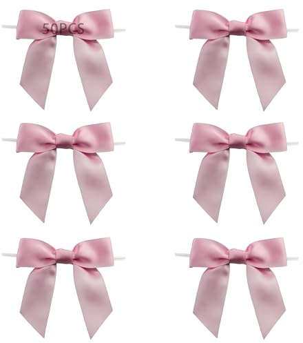 KEPYATI 50 Fiocchi Rosa Da,Mini Fiocchi,Decorazioni A Fiocchi, Fiocchi Carini,Possono Essere Utilizzati Per Artigianato Fai Da Te,Decorazioni Regalo, Ecc.