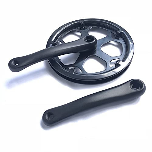 Guarnitura Bici,Guarnitura Perno Quadro Crank Folding Bike Guarnitura Foro Quadrato in Lega di Alluminio Corona Single Speed ​​Biciclette Pacco pignoni
