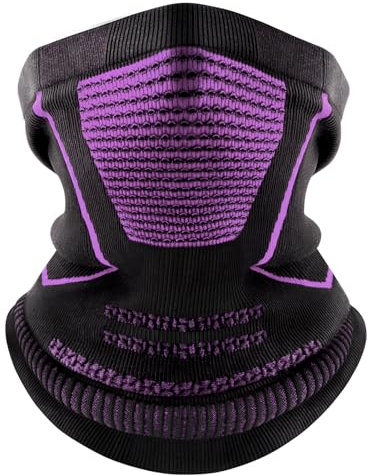 ENONEO Schlauchschal Mundschutz Herren Damen Multifunktionstuch Bandana Sturmhaube Motorrad Sturmhaub Sport Laufmaske Winter Warmer Winddicht Ski Maske für Outdoor Motorrad Laufen Radsport (Lila)