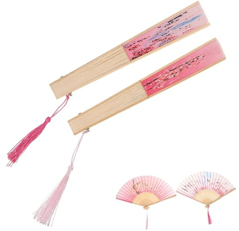 Cabilock 8 Stück Faltbarer Kalter Wandventilator Makramee Retro Handventilator Antikes Design Japanischer Handventilator Chinesischer Alter Handventilator