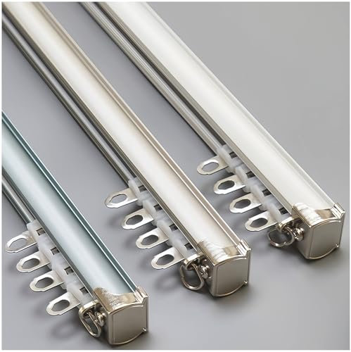 Decken-Vorhangschiene(3.28ft-19.6ft), Vorhangschienen-Set, Gardinen Für Schienen Aluminium Wand/Hängen Montage, für Schiebevorhang, Schwerlast Gardinenschiene Vorhangschiene(Blue,4.0m/13.1FT(4 * 1m))