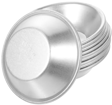 COLLBATH 10pcs Egg Tart Mold Pan Aluminum Alloy Non-Stick Molds for Baking Cake Moulds for DIY Pudding