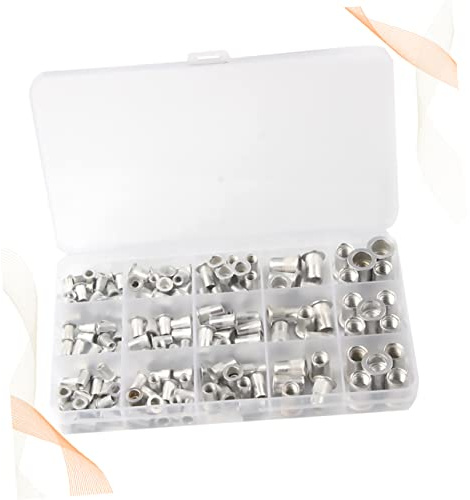 PLAFOPE Cylindrical Hollow Rivet Nut 150pcs Stainless Steel Rivet Nuts Zinc Plated