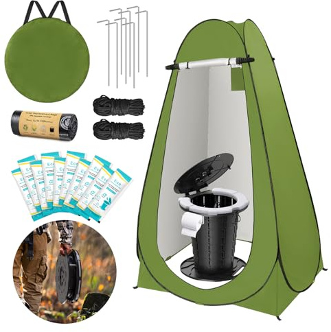 BLIKA Portable Toilet Kit with Pop-Up Privacy Tent for Camping