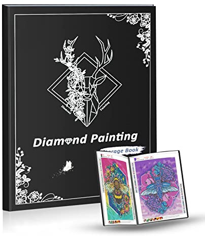 Diamond Patinting Portable Storage Folder, Diamond Painting Album A3, Diamond Art Storage Book, Schwarz , A3, Album 01