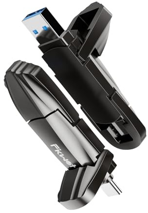 Fikwot FU386 Portable SSD 1TB, USB 3.2 Gen2 bis zu 550MB/s, Externe SSD mit USB A und Typ-C, Externe SSD-Festplatte für iPhone15/16/Android/PC/Mac