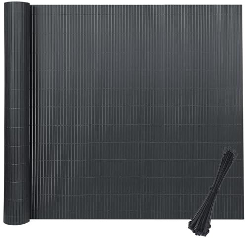 XINZI Recinzione frangivista in polivinilcloruro (PVC) resistente alle intemperie, per balcone, privacy, recinzione in PVC, con fascette per cavi, protezione dal vento, lamelle (antracite)