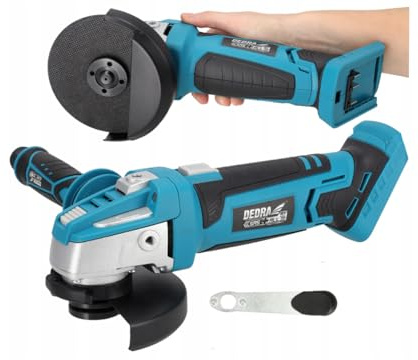 Akku-Winkelschleifer DEDRA 18V Ø125mm, 9500 U/Min, M14, im Karton ohne Akku und Ladegerät, ergonomisches Leichtgewicht 1,8kg, 3 Montagepositionen, Sicherheitsschalter