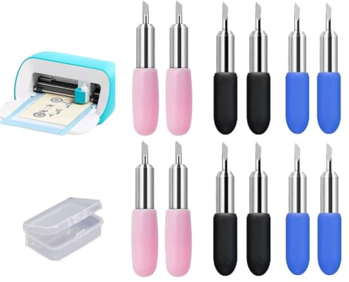 Wjelet 12 cuchillas de corte para Cricut Joy, cuchillas de corte precisas de 30°/45 grados, cuchillas de repuesto compatibles con cortadora Cricut Joy para papel, vinilo, tela y lámina, con caja de