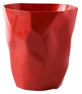 ATMRC Botes de Basura Cubo de Basura de Barril Plisado sin Tapa Cesta de Almacenamiento de Cubo de Basura de plástico for Cocina (Rojo Grande) Aire Libre y hogar