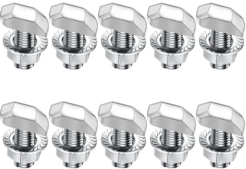 Hammerkopfschrauben M6x12 Edelstahl A2-70,10 Stück Hammerkopfschraube mit Sperrzahnmuttern Flanschmuttern Stockschrauben M6 für PV Solar Montageschienen Gewächshaus und Aluprofil für Photovoltaik