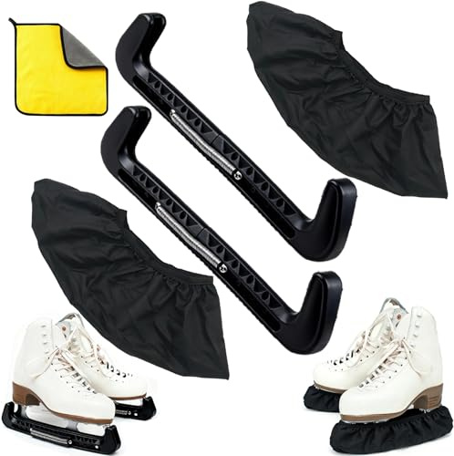 Taechalingo 1 Paar Kufenschoner Eiskunstlauf Schlittschuhe,Elastische Kufenstrümpfe,Verstellbarer Eishockey Schlittschuhe Schoner,Schoner für Schlittschuhkufen,Schlittschuh Schoner Zubehör