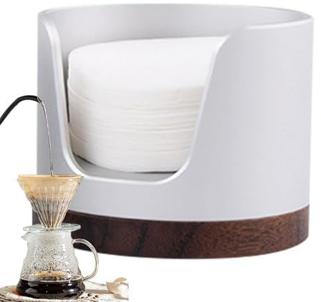 Porta Del Filtro Di Carta Per Caffè - Distributore Di Caffè Rotondo Da 10 Cm, Scatola Di Stoccaggio In Legno A Prova Di Polvere, Contenitore Portatile Con Coperchio | Brewing Efficiente,