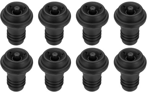 uxcell 8 Pcs Wine Stopper, 17mm/0.67 Silicone Reusable Vacuum Bottle Stoppers Sealing Plugs Leak-proof Bottle Plugs for Wine Beer Beverage Glass Bottles, Black