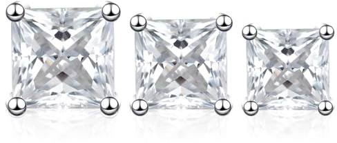 JYNXOR 3 pcs Pendientes Magnéticos, pendientes falsos para hombre, Pendiente de Imán para Hombre Mujer Pendient Magnéticos Hombres Diamante Pendiente Iman Hombres, sin necesidad de perforar, Cuadrado