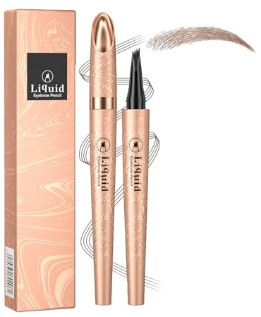 Augenbrauenstift Wasserfest Microblading Effekt - Wischfester Augenbrauenfarbe Braun Natürlich, Natürlich Aussehende Augenbrauen Mühelos,Langlebig für Augenbrauen Färben Schminke, Eyebrow Pencil