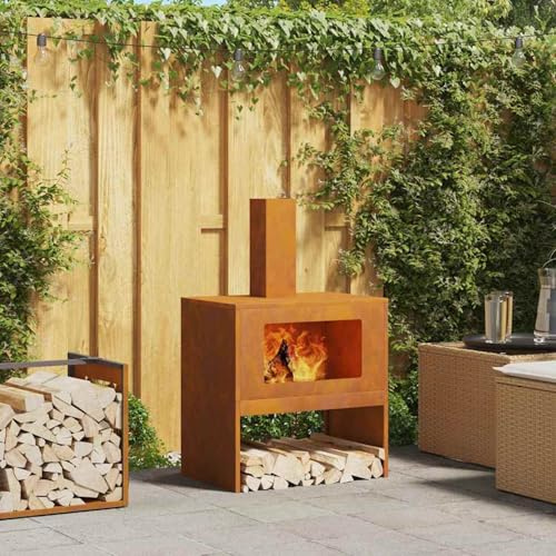 Gecheer Fogata Rectangular de Acero para Exterior con Diseño Moderno y Fácil Montaje Modelo YHSQY-858935ES