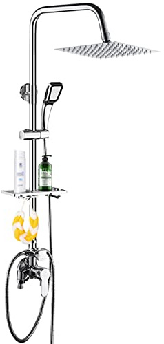 20,3 cm Chrom Regenduschkopf mit Handbrause Dual Abnehmbare Hochdruckdusche Combo Luxus Badezimmer Wasserfall Dusche Set mit Schlauchhalter