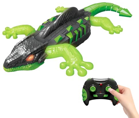 Fierudeng Lagartija Teledirigida, Gecko Teledirigido con Ojos LED, De Animales Trepadores A Control Remoto con Luz, para Rellenar Calcetines Navideños, Jugar En Casa, Fiestas, Vacaciones