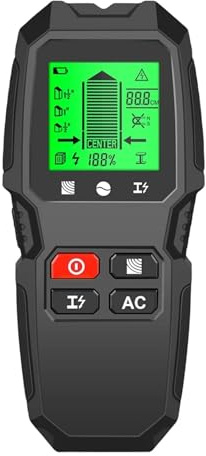 Rilevatore Tubi e Cavi Elettrici, Sensore scanner da parete 7 in 1 con display LCD, rilevatore di montanti for cavi CA, metallici, travetti in legno, tubi(Noir)