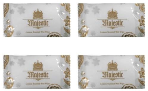 200 Large Lemon Scented Wet Wipes – Individually Wrapped Hot & Cold Refreshing Hand Wipes for Restaurants, Takeaways, Bars, Weddings & Parties