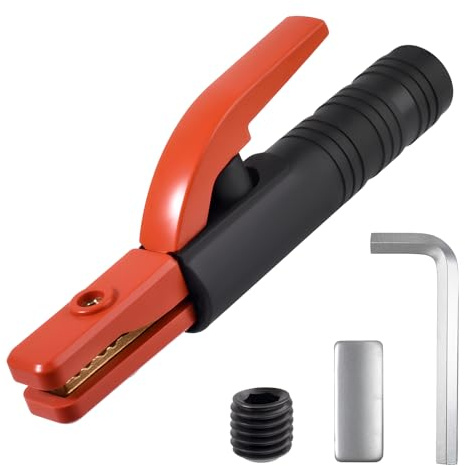 GOLD DEER Electrode Holder 300AMP Copper Heavy Duty Jaw Holding Plier Electrode Clamp for SMAW (SMAW) Stick Electrodes Welding Ergonomic Insulated Handle for Welding Machine ARC Welder