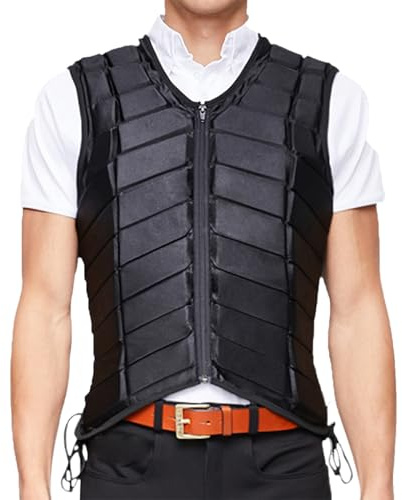 Lmatwnie Equestrian Safety Vest Professional Rodeo Eventing Horse Riding Protective Unisex Waistcoat for Adults, Black(M)