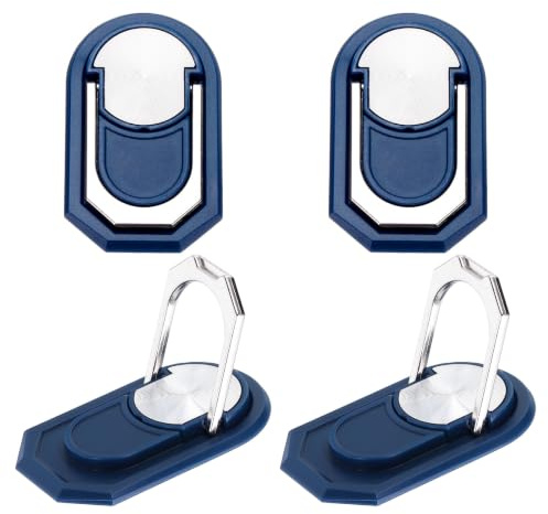 PATIKIL 2PCS Phone Ring Holder, Cellphone Ring Holder Finger Grip Stand 360 Rotation with Adhesive Backing Kickstand for Back of Phone Tablet Car Mount, Dark Blue