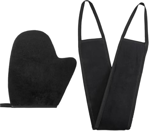 2 stycken brun handske set solbränningshandske rygg applikator brun applikator set självbrun handske svart dubbla sidor solbränna applikator Mitt för solbränning kräm solbränna olja