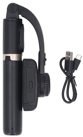 EMUKOEP Stabilizzatore per Smartphone con Rotazione a 360 Gradi con Funzione Anti-vibrazione per Vlogging, Registrazione, Materiale in Lega di Alluminio