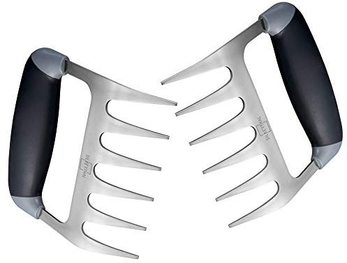SILBERTHAL Pulled Pork Krallen aus Edelstahl - spülmaschinenfestes Tranchierbesteck - BBQ Fleischkrallen - Fleischgabeln zum Zerkleinern und Feststecken