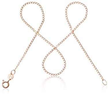 modabilé Panzerkette Damen Halskette Rosegold Vergoldet 925 Sterling Silber (35cm-90cm 1,3mm breit) Rosegoldene Kette ohne Anhänger Kurz Ketten Frauen
