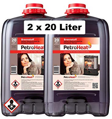 PetroHeat Petroleum Doppelpack Inhalt: 2x 20 L für Petroleumofen Heizofen Petroleumheizung