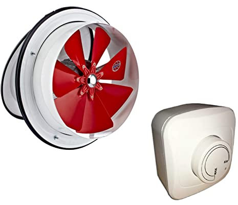 Uzman-Versand 160-MM - Ventilatore da parete con regolatore di velocità, ventilatore per finestra e finestra