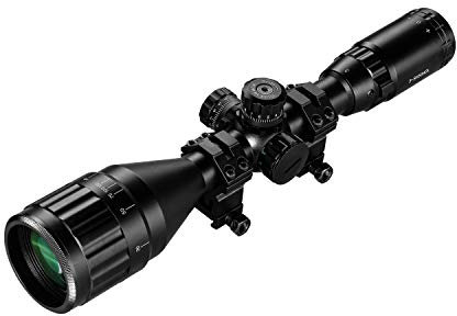 ESSLNB Ottica Carabina 3-9X50mm Mirino Softair con Tubo Parasole e Telemetro Lente Ottica Rosso Verde Blu, 3 Impostazioni di Luminosità, Attacco per Guida Picatinny da 20mm / 22mm Per la Caccia