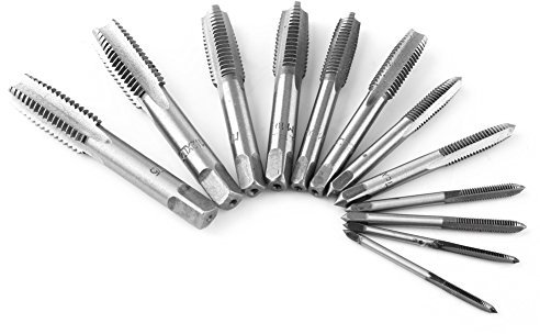 Akozon Schraubengewindebohrer-Werkzeug-Satz,12pcs Schraubgewinde Handgewindebohrer Set Gerade Flöten M3 / M4 / M6 / M8 / M10 / M12