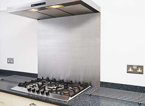 Satin Stainless Steel Splashback/Backsplash - 600 x 700mm - 1.2mm Thick - Easy to Install - for Kitchen/Cooker Hood - Fire Door Guru®