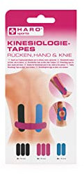 Haro sports Kinesiologie-Tapes für Rücken Hand Knie, 8 Abschnitte 5 x 15 cm,Kinesiotapes für Sport und Freizeit, stabilisiert Muskeln Gelenkpartien, wasserfest, elastisch, atmungsaktiv