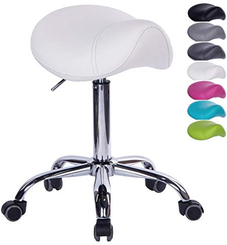 1stuff Sattelhocker Sattelstuhl MULY - Sitzhöhe bis ca. 74cm, Weiß
